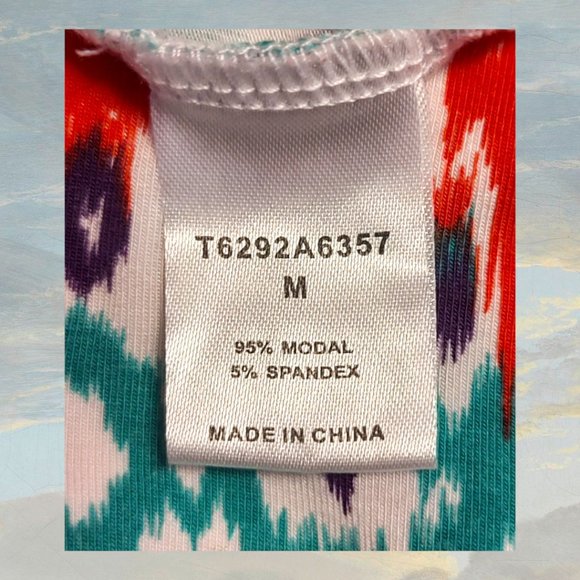 Tart split-back tank top, size Med.  White, red, purple & green.  EUC - Picture 4 of 5